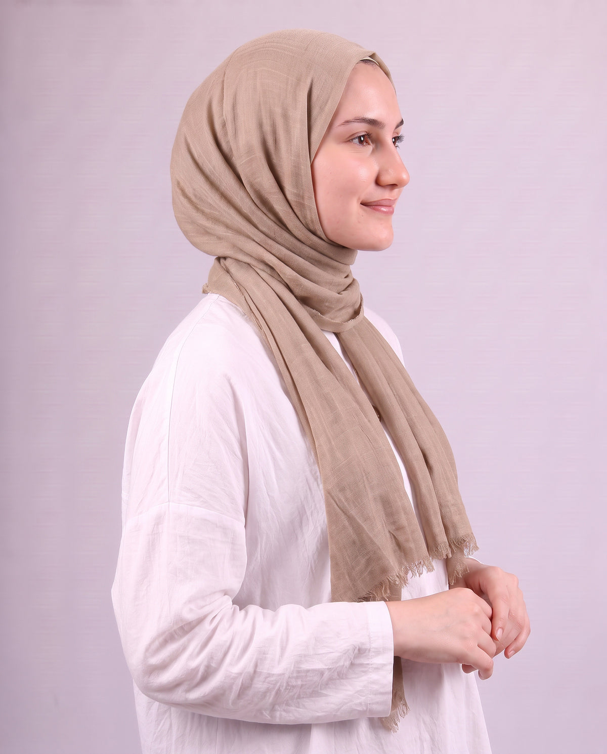 Safnga Cotton Scarf - Dark Beige