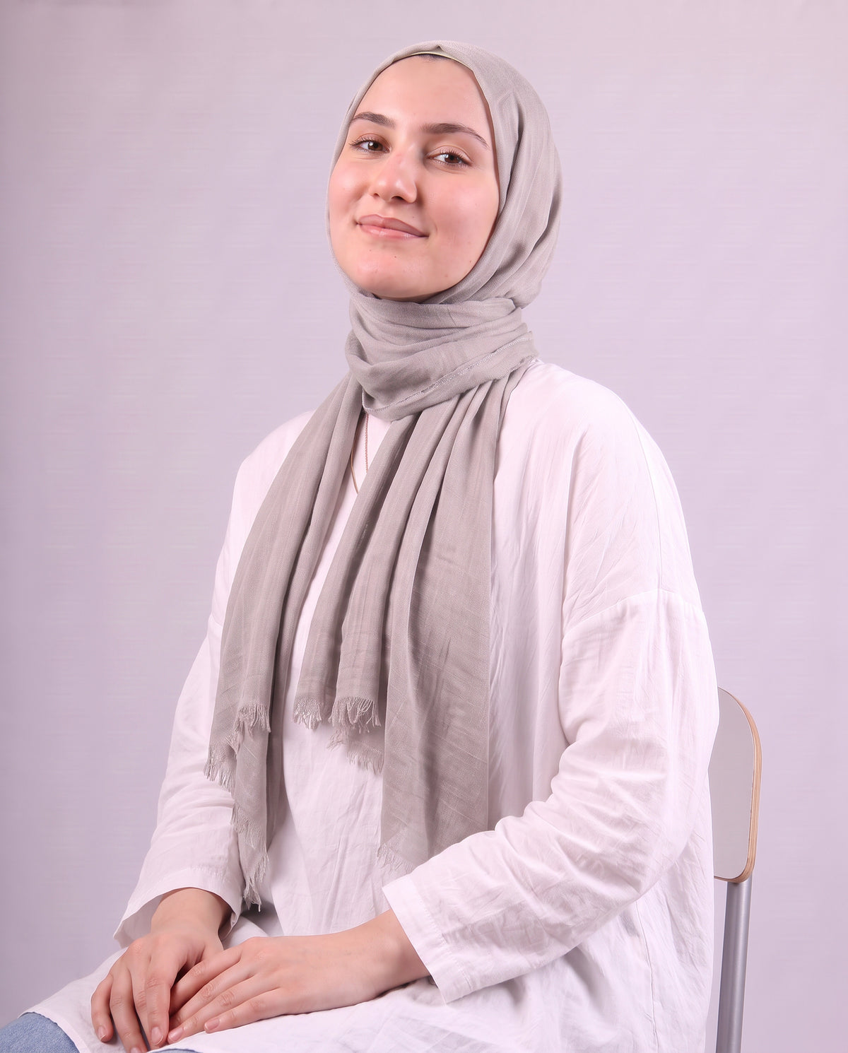 Safnga Cotton Scarf - Grey