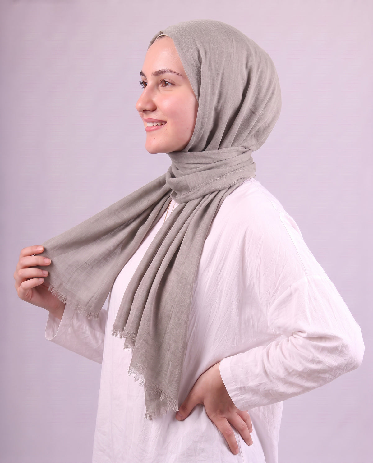 Safnga Cotton Scarf - Greige