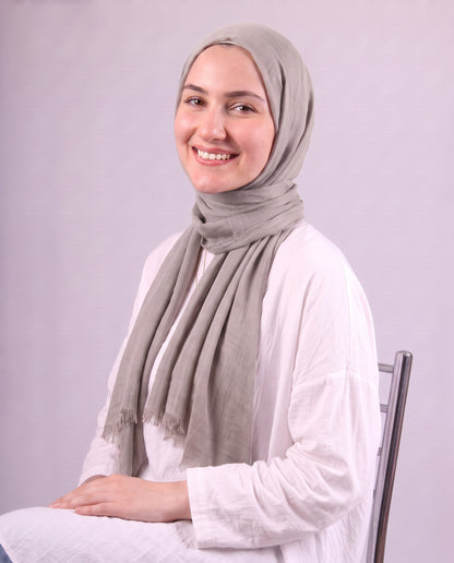 Safnga Cotton Scarf - Greige