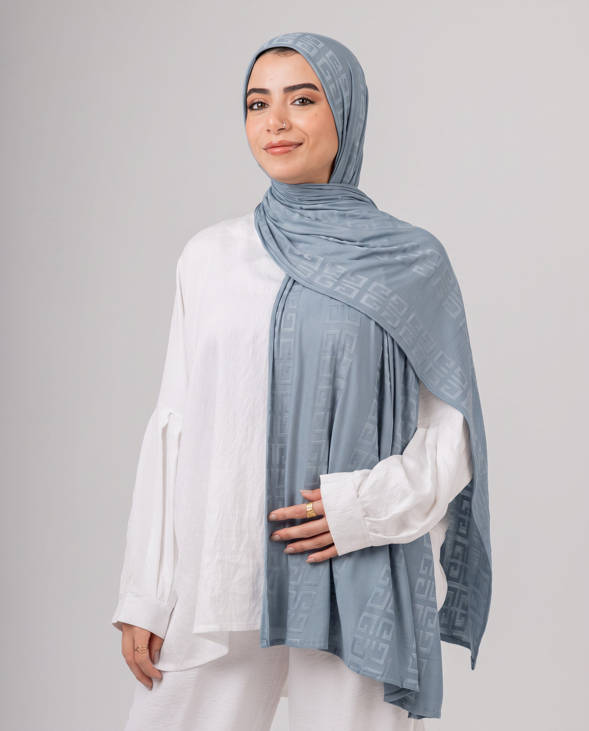 Maze Kuwaiti Scarf - Dark Grey