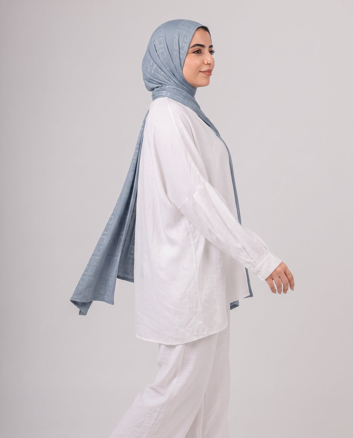 Maze Kuwaiti Scarf - Dark Grey