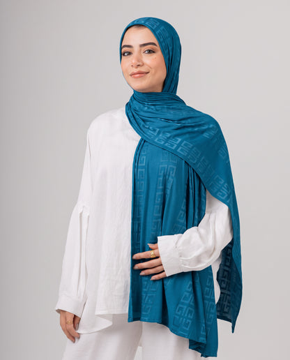 Maze Kuwaiti Scarf - Teal