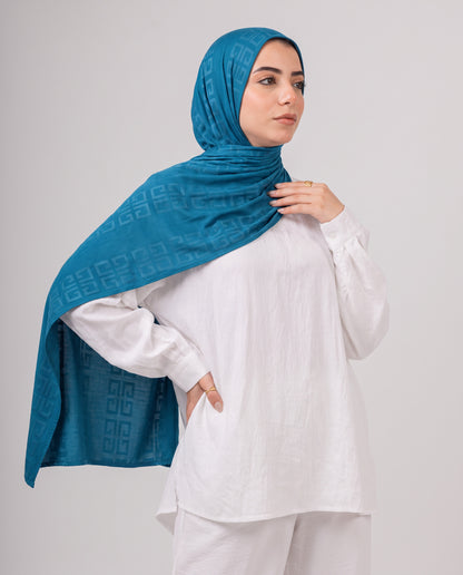 Maze Kuwaiti Scarf - Teal