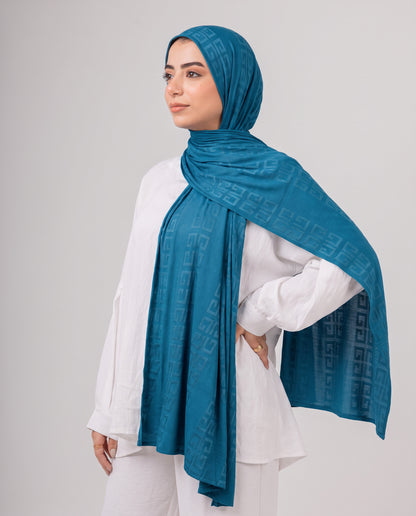 Maze Kuwaiti Scarf - Teal