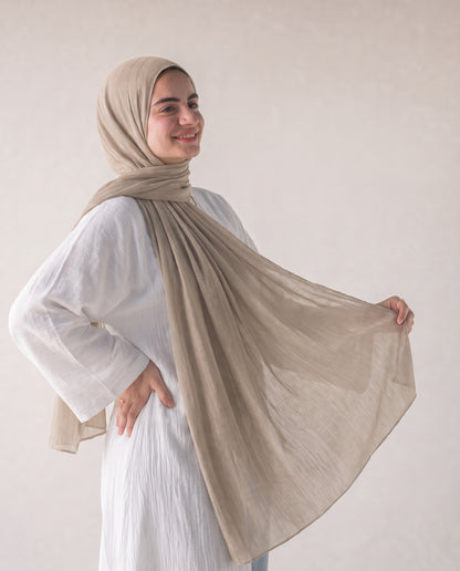 Athena Key Kuwaiti Scarf - Cafe