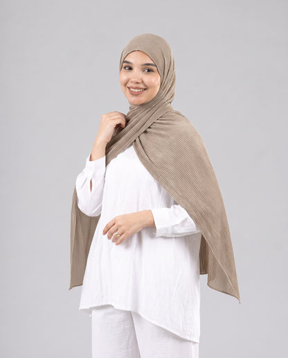 Mirage Pleat Kuwaiti Scarf - Caramel