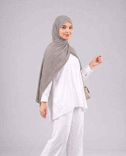 Mirage Pleat Kuwaiti Scarf - Dark Beige