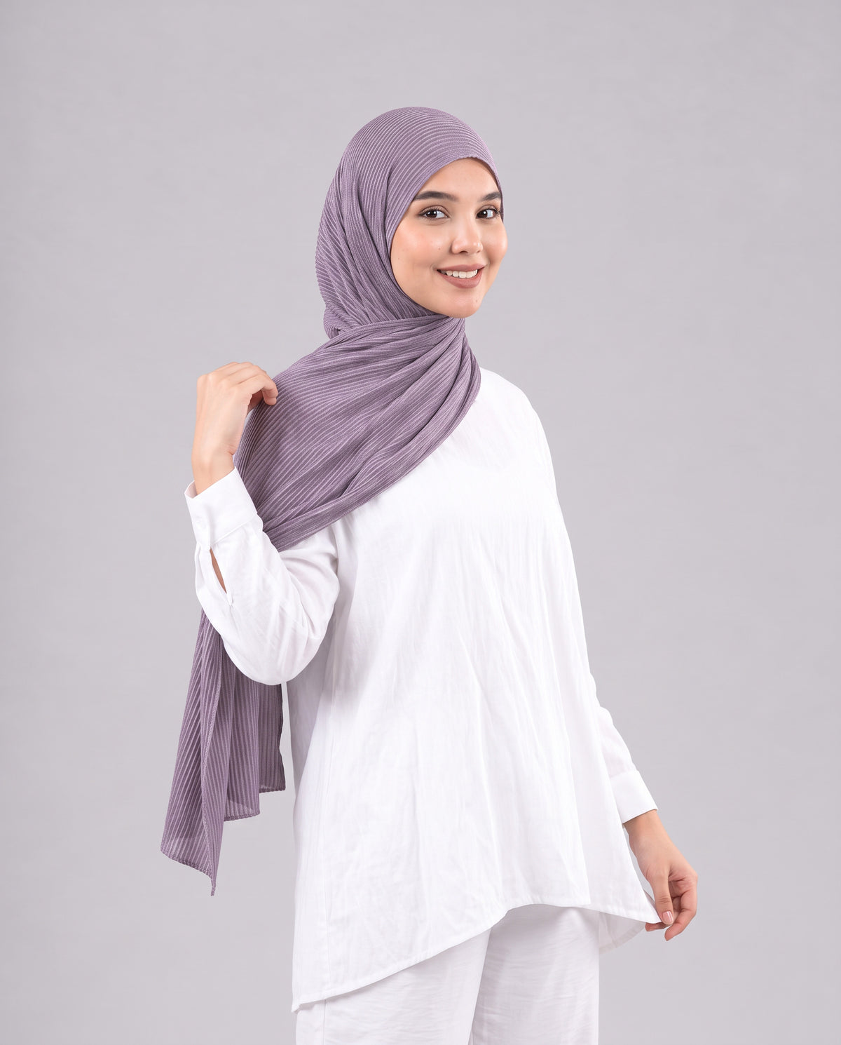 Mirage Pleat Kuwaiti Scarf - Dark Cashmere