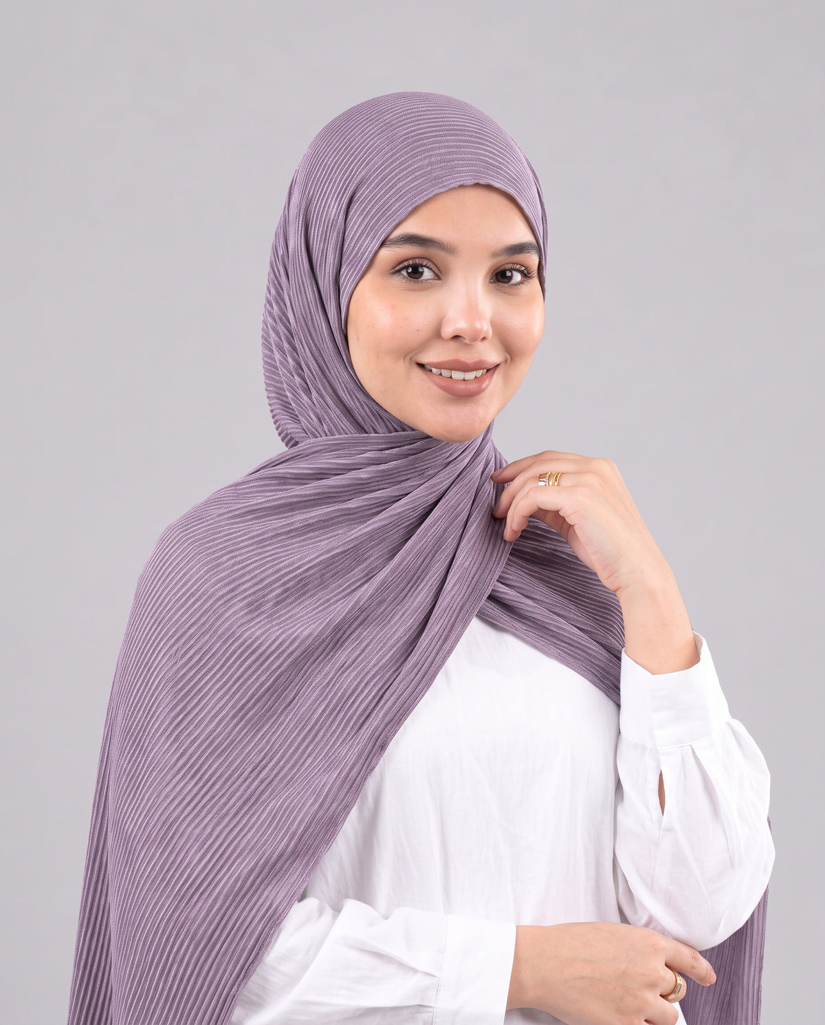 Mirage Pleat Kuwaiti Scarf - Dark Cashmere