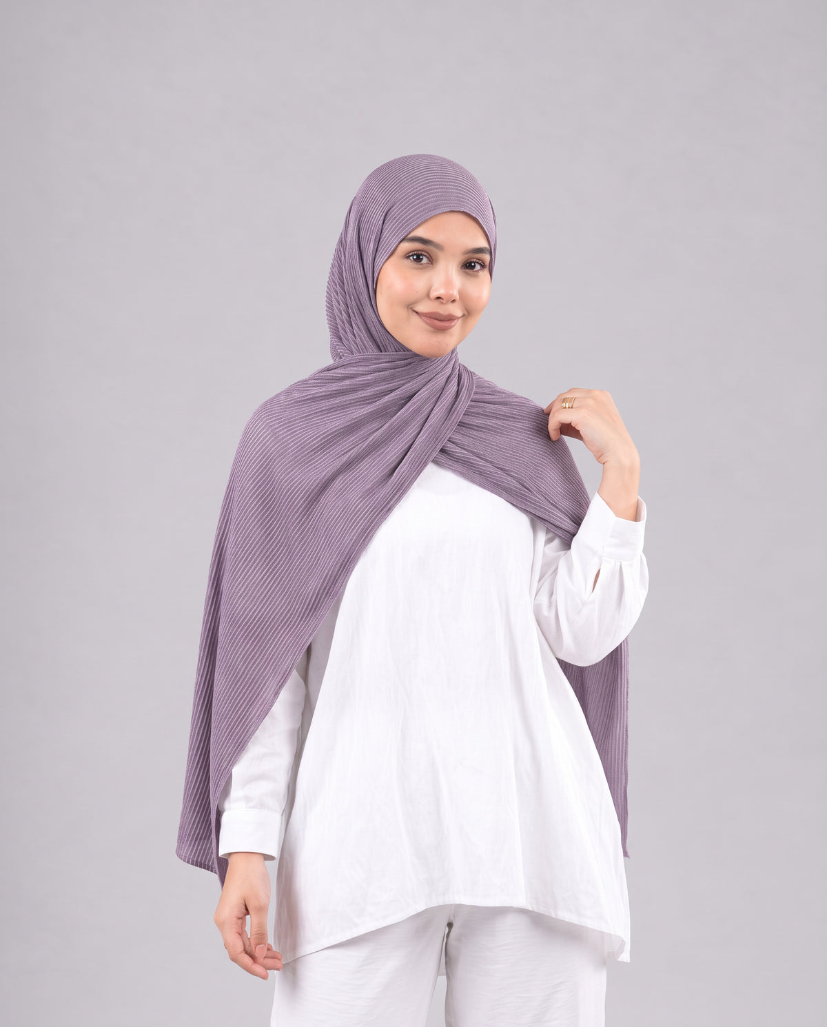 Mirage Pleat Kuwaiti Scarf - Dark Cashmere