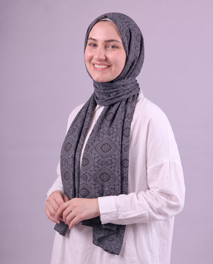 Flower Devore Scarf - Dark Café