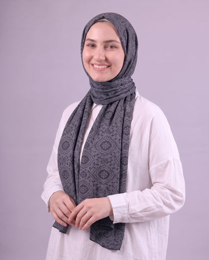 Flower Devore Scarf - Dark Café