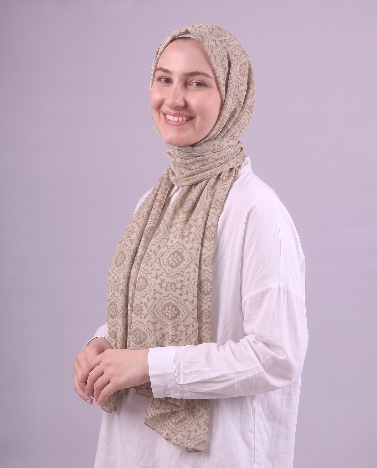 Flower Devore Scarf - Honey