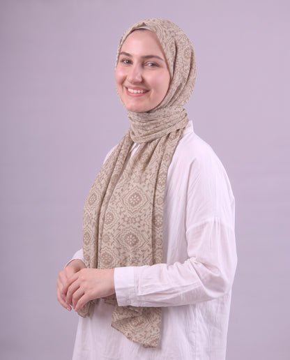 Flower Devore Scarf - Honey