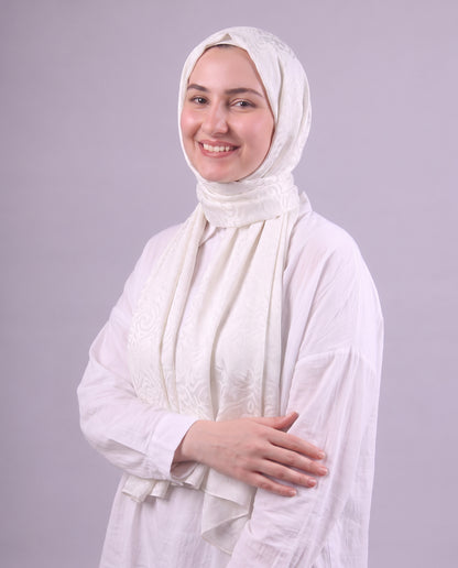 Flower Devore Scarf - Off White