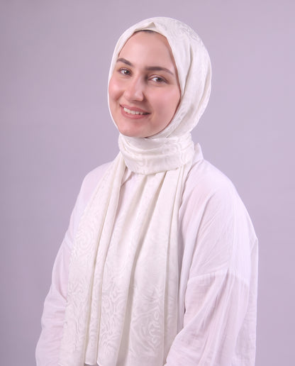 Flower Devore Scarf - Off White
