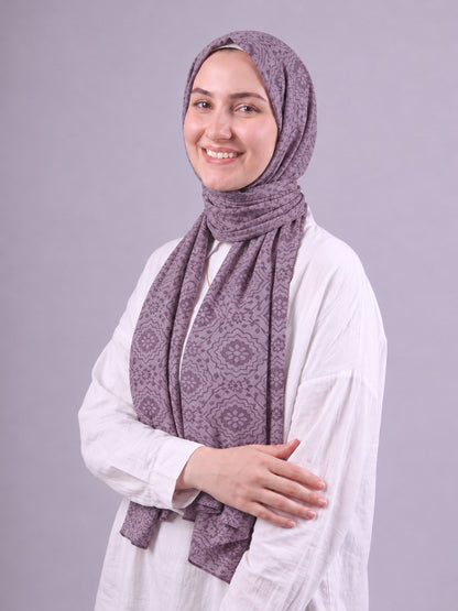 Flower Devore Scarf - Dark Cashmere
