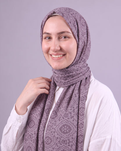 Flower Devore Scarf - Dark Cashmere