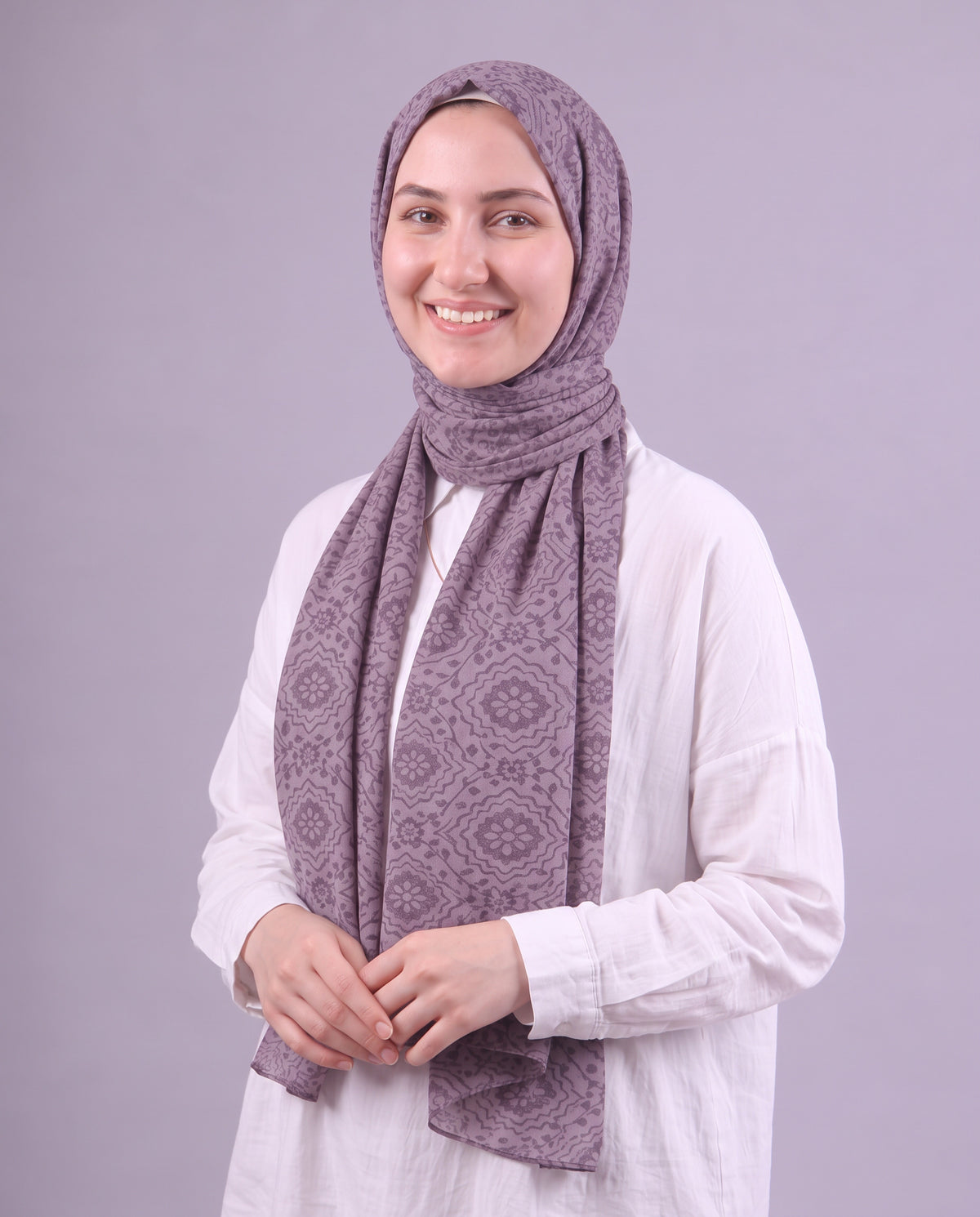 Flower Devore Scarf - Dark Cashmere