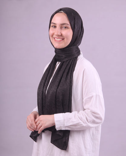Flower Devore Scarf - Black