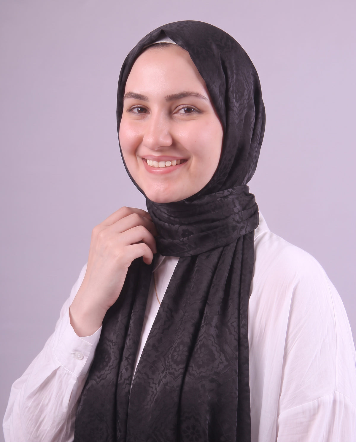 Flower Devore Scarf - Black