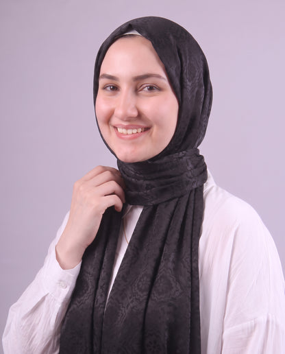 Flower Devore Scarf - Black