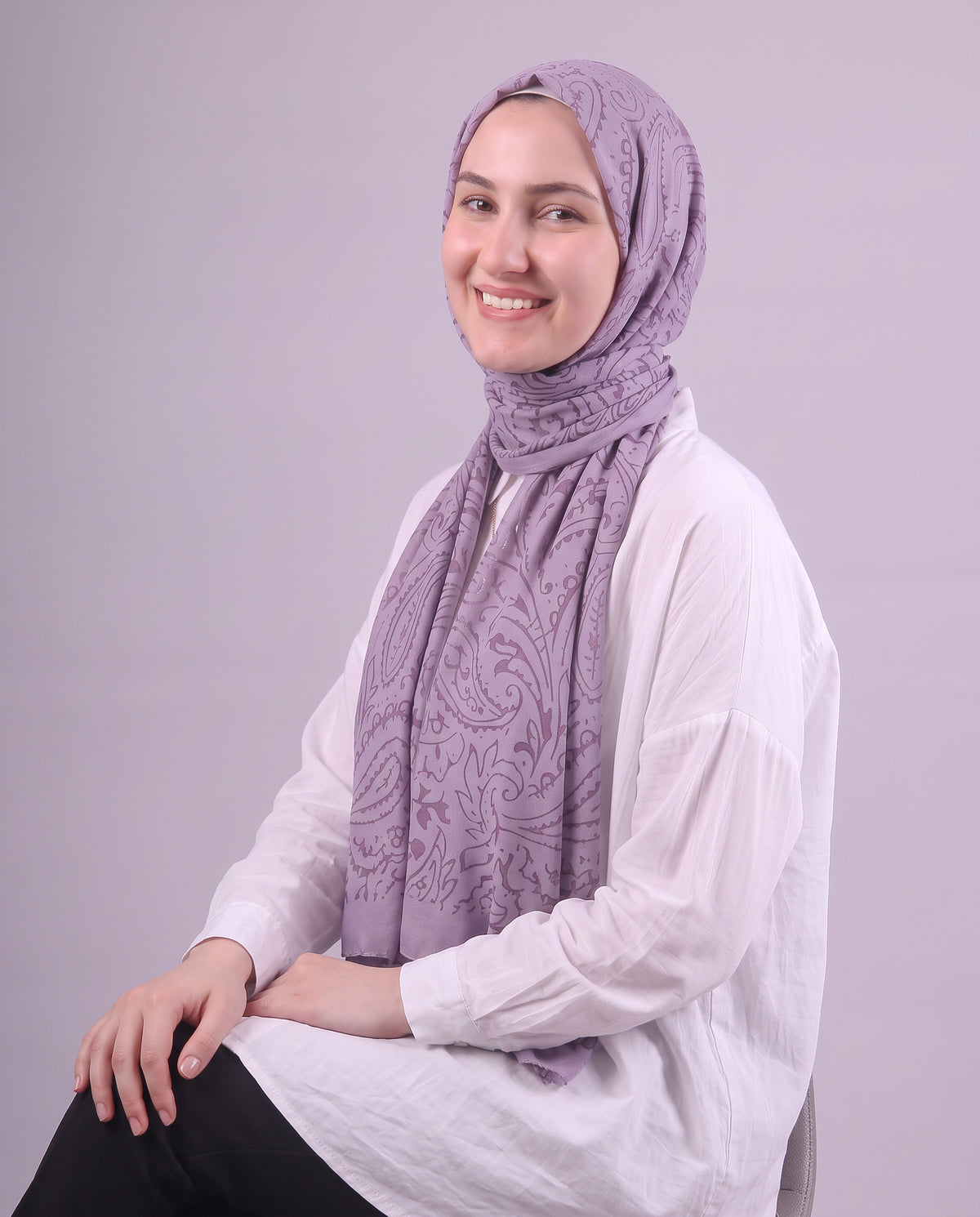 Robean Devore Scarf - Dark Cashmere