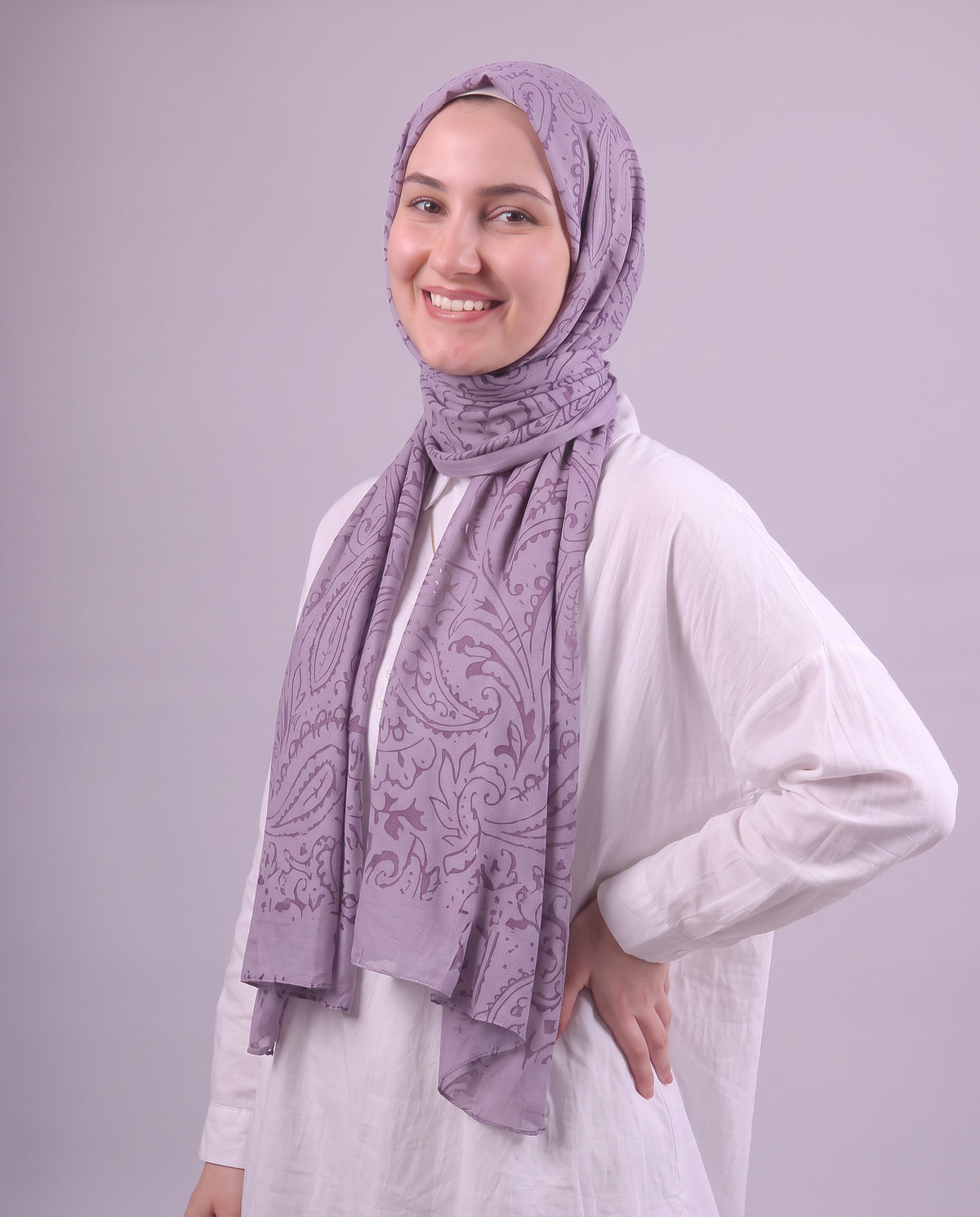 Robean Devore Scarf - Dark Cashmere
