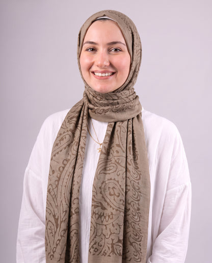 Robean Devore Scarf - Dark Café