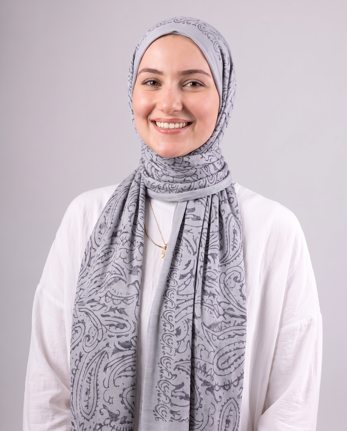 Robean Devore Scarf - Light Grey