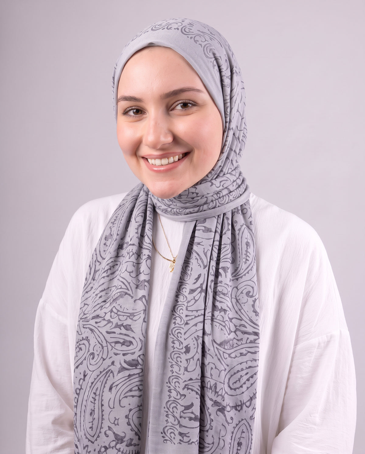 Robean Devore Scarf - Light Grey