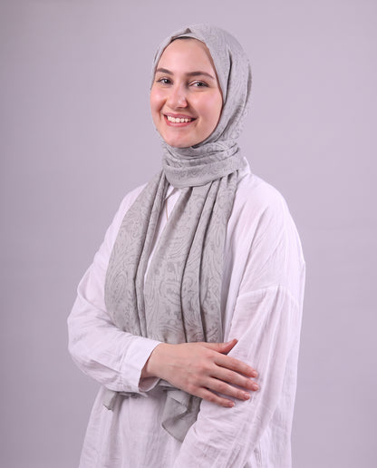 Robean Devore Scarf - Medium Grey