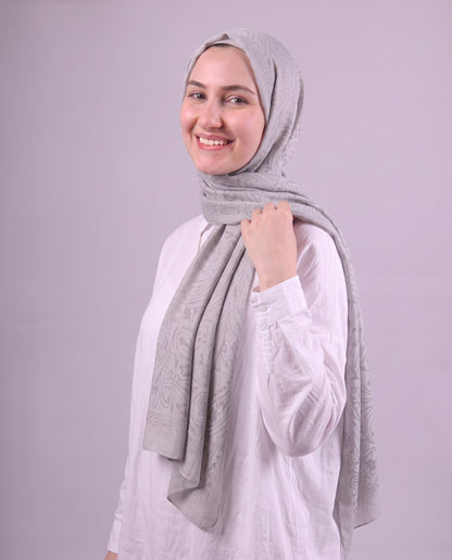 Robean Devore Scarf - Medium Grey