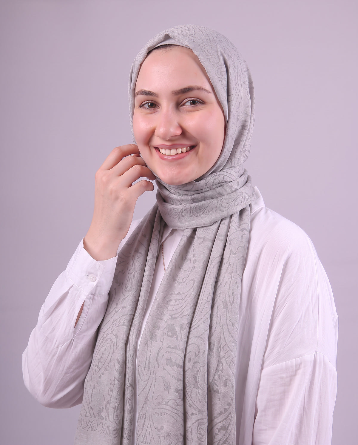 Robean Devore Scarf - Medium Grey