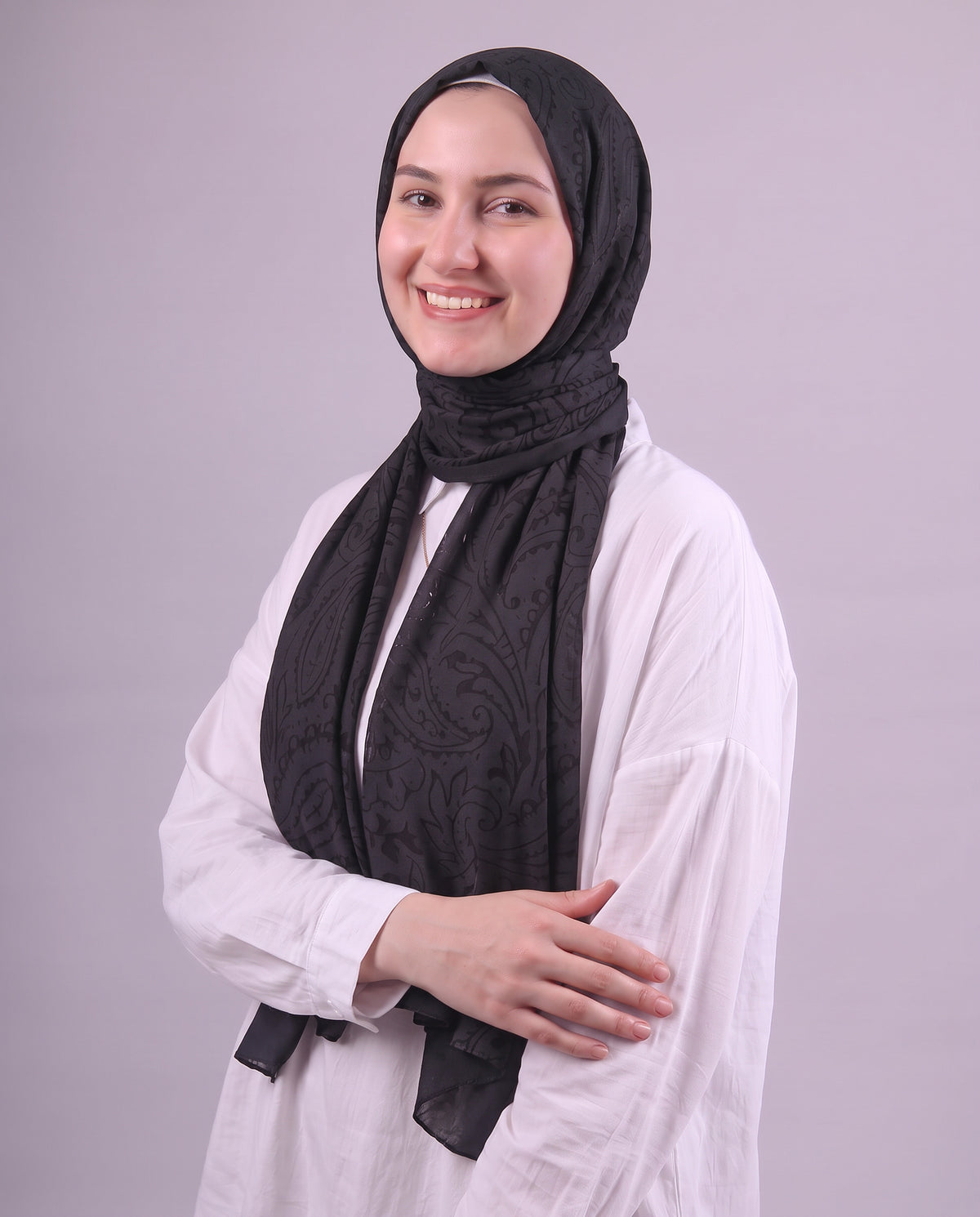 Robean Devore Scarf - Black