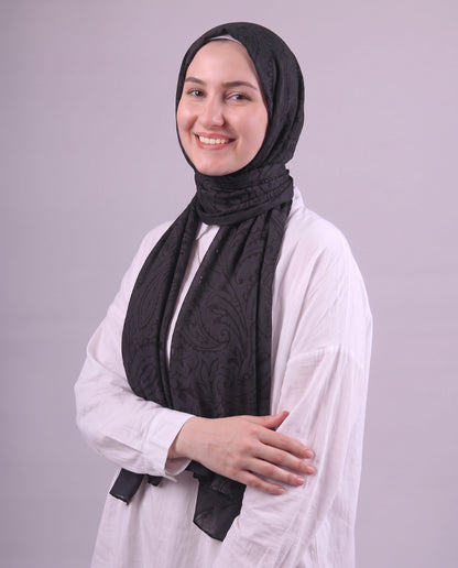 Robean Devore Scarf - Black