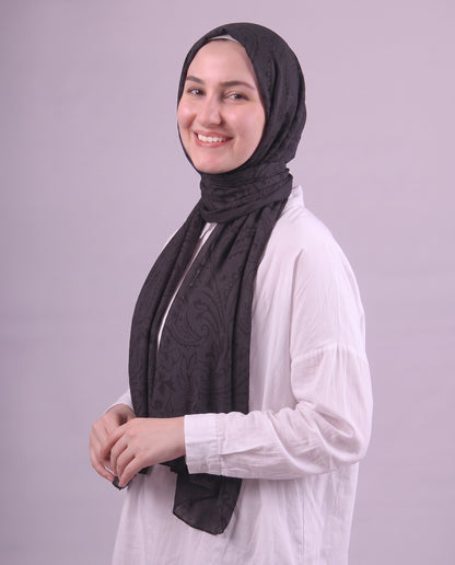 Robean Devore Scarf - Black