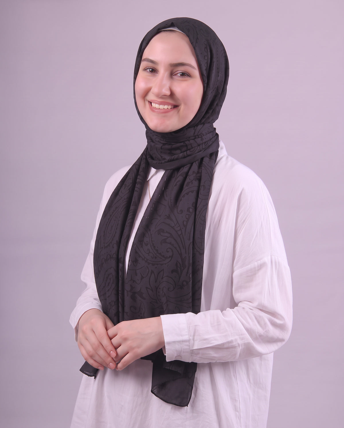 Robean Devore Scarf - Black