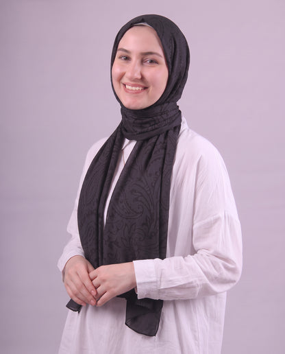 Robean Devore Scarf - Black