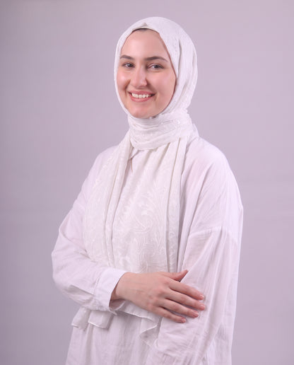 Robean Devore Scarf - White