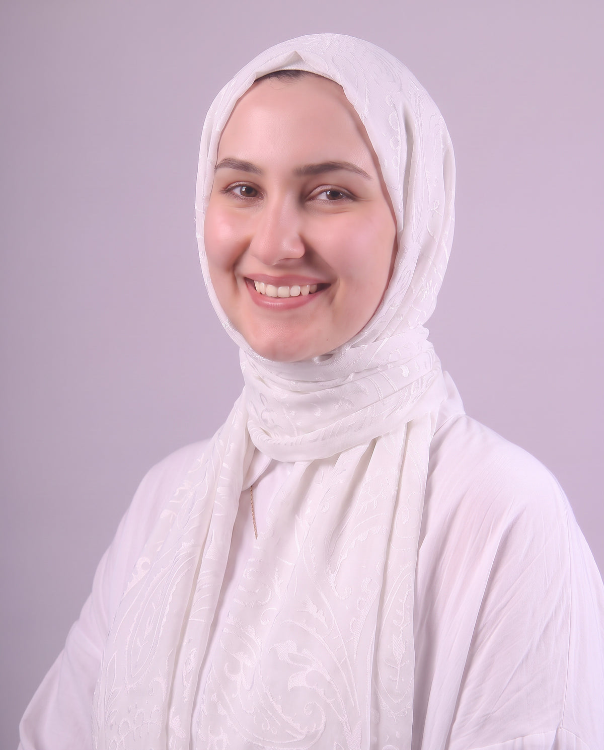Robean Devore Scarf - White
