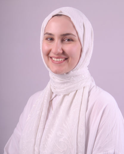 Robean Devore Scarf - White