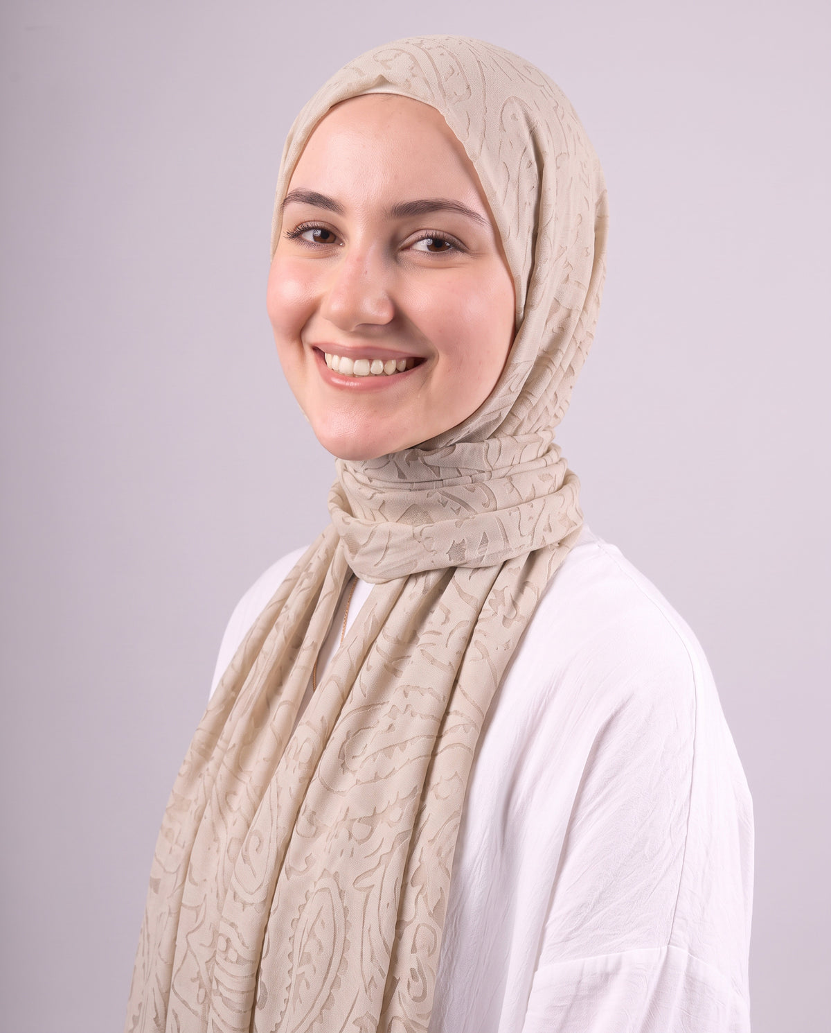 Robean Devore Scarf - Beige