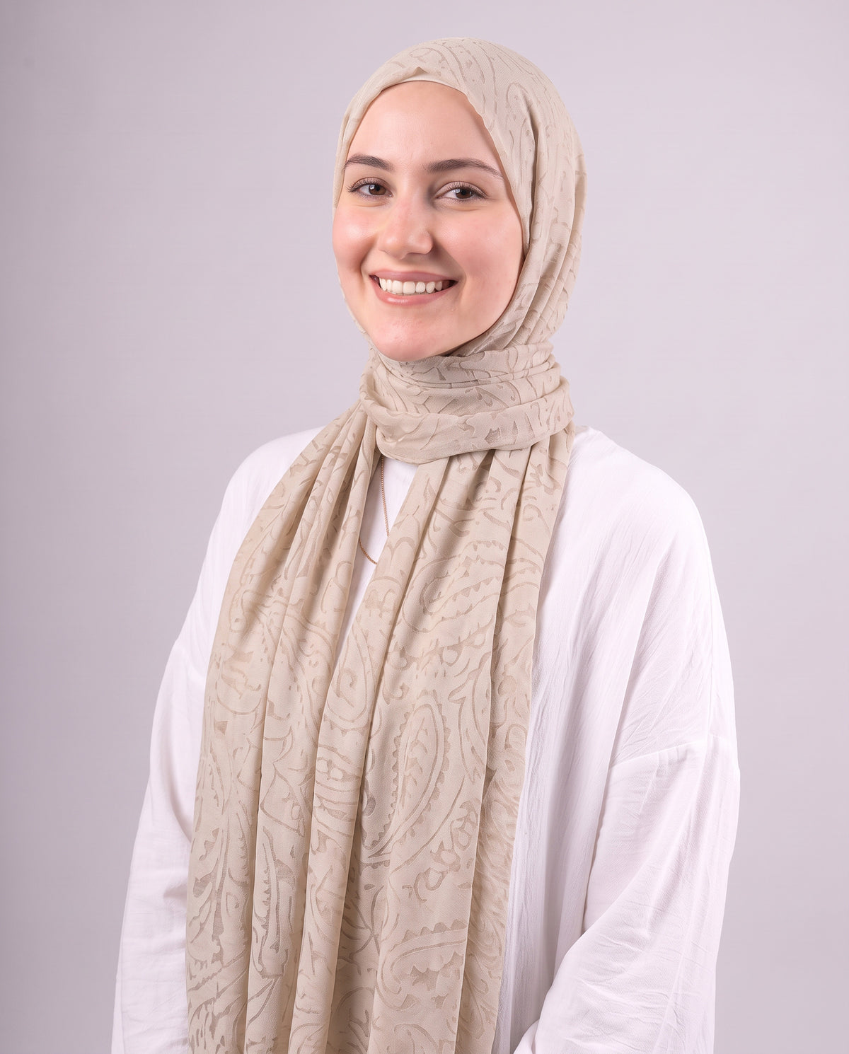 Robean Devore Scarf - Beige