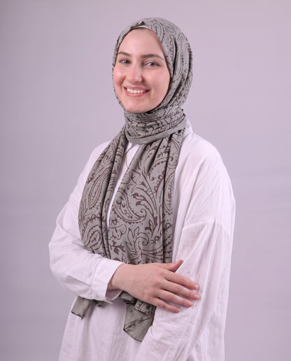 Robean Devore Scarf - Dark Grey