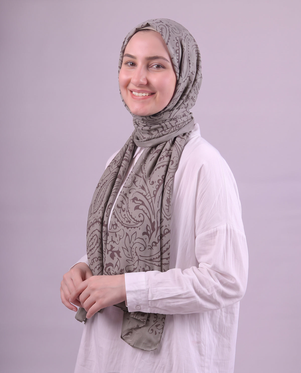 Robean Devore Scarf - Dark Grey