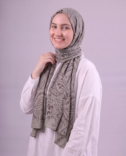 Robean Devore Scarf - Dark Grey