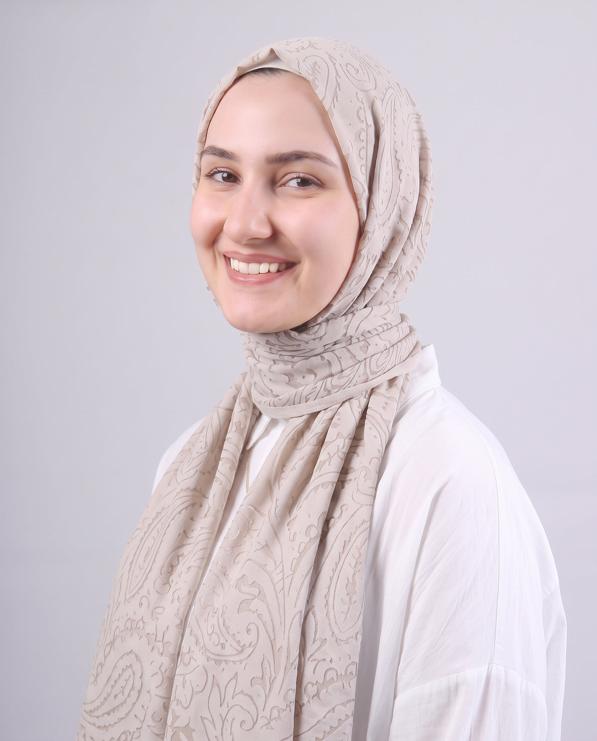 Robean Devore Scarf - Medium Beige