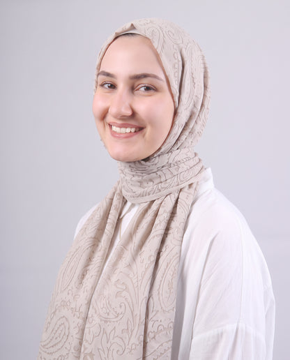 Robean Devore Scarf - Medium Beige